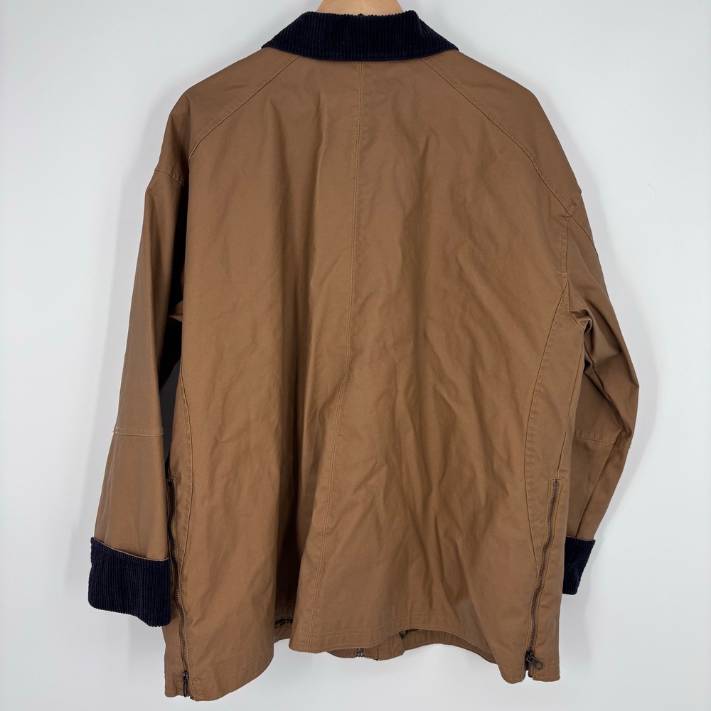 Pilcro Anthropologie Heritage Barn Jacket Women L Brown Corduroy Trim Field Coat - Picture 8 of 9